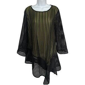 UNBRANDED Three Quarters Sleeve Sit Neck Tunic Blouse Dress oversized Size L.